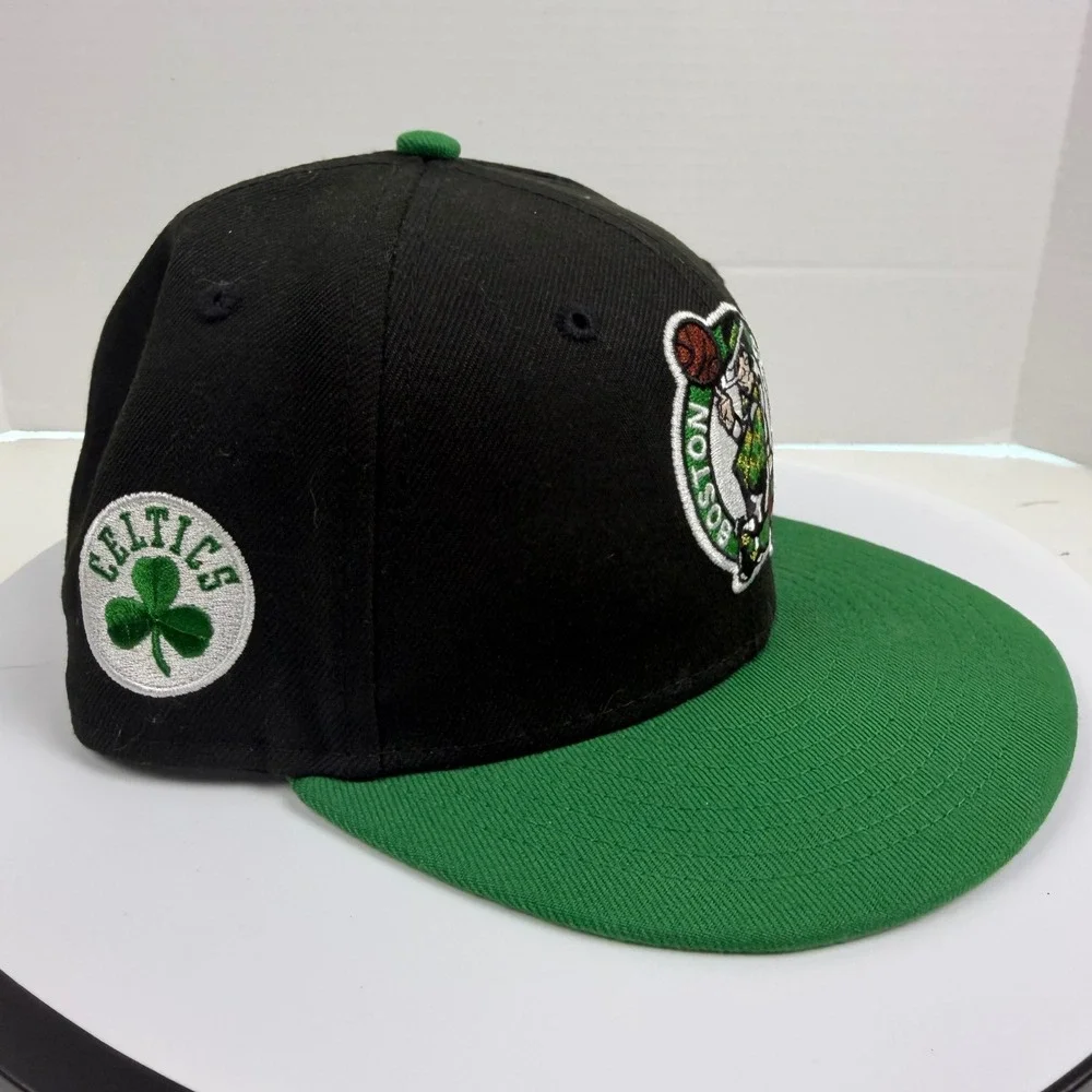 New Era 9FIFTY Boston Celtics Youth Snapback Hat Black Green NBA Cap Logo Patch